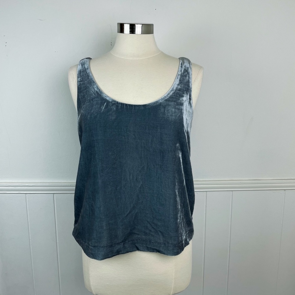J. Crew Light Blue Velvet Sleeveless Top New